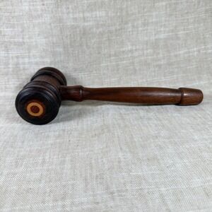 Vintage Wooden Gavel | Judge Auctioneer Mallet | Solid Wood Desk Decor |